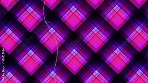 Pink and purple plaid pattern with dynamic diagonal lines