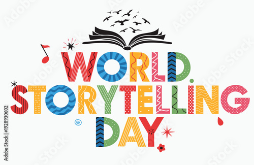 WORLD STORYTELLING DAY vector illustration isolated on white background
