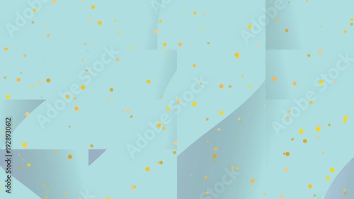 Vibrant blue background with dynamic yellow confetti dots