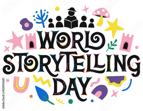 Storytelling and Literature Concept Vector, World Storytelling Day Celebration Illustration