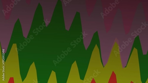Abstract background with dynamic green, purple, and orange shapes