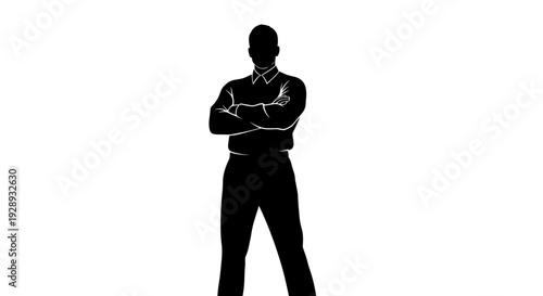 Silhouette of a man standing confidently.