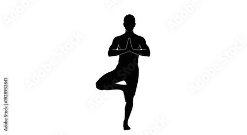 Silhouette of a Woman Practicing Yoga.