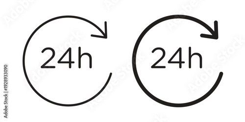 24 Hrs icon. Premium thin line vector illustrator. Vector EPS10