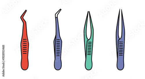 Craft Tweezers Line clean vibrant tone illustration