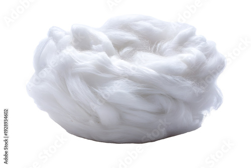 Soft white polyester fiberfill pillow stuffing material isolated on transparent background