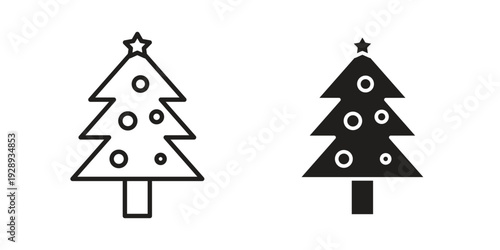 Christmas tree icon. Premium thin line vector illustrator. Vector EPS10