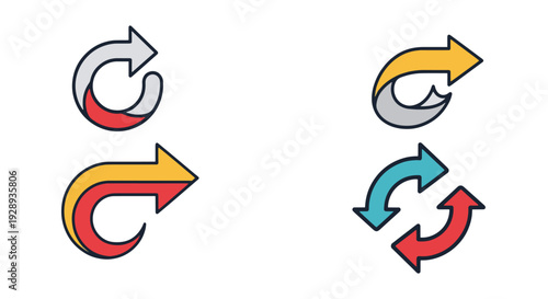 Curved Process Arrow creative smooth modern illustration