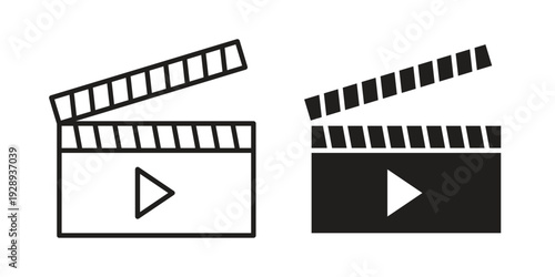 Film clapperboard icon. Premium thin line vector illustrator. Vector EPS10