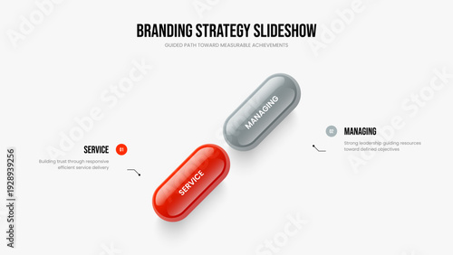 Digital Plan Slide Layout Vector Illustration. Business Visualization Two Step Diagram Frame Design. Sales Briefing 2 Element Infographic Slideshow Template.