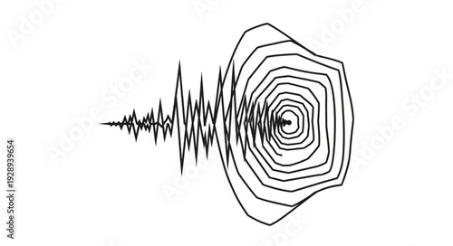 Abstract sound wave visualization graphic illustration.