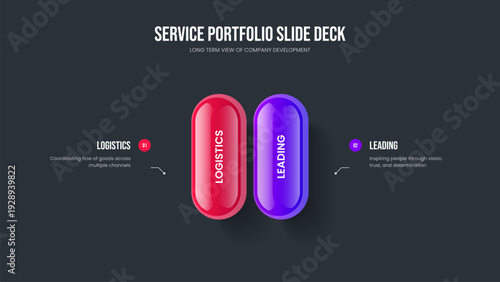 Product Analysis Two Element Infographic Presentation Design. Service Campaign Slideshow Layout Vector Illustration. Digital Forecast 2 Option Diagram Slide Template.