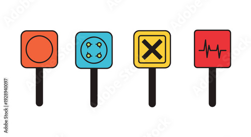 Crime Scene Marker colorful shape illustration