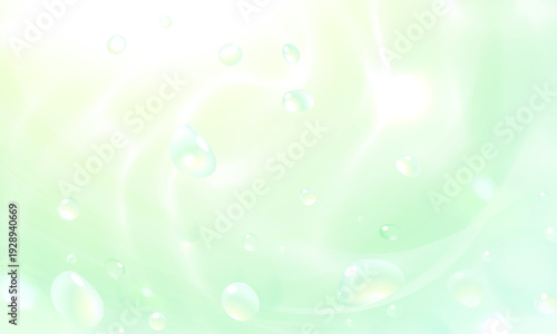 見上げる水面のグリーン