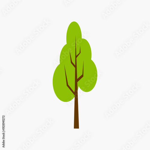 Tall oval shaped tree illustration