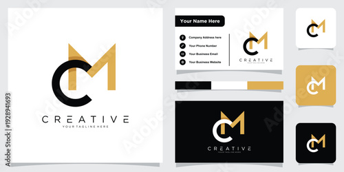 Initial Letter CM or MC logo design template