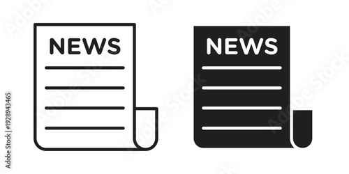 Newspaper icon. Premium thin line vector illustrator. Vector EPS10
