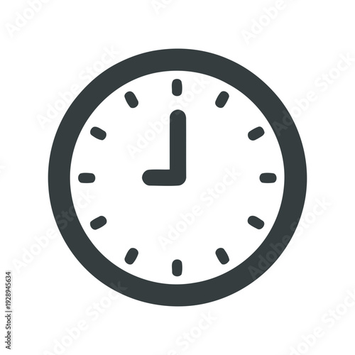 A minimalist vector graphic of a clock face with a simple design