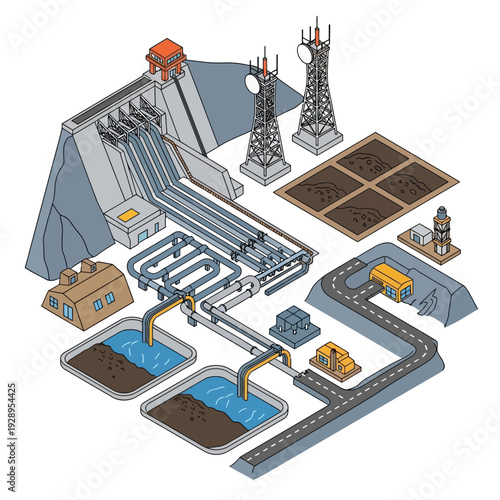 Industrial Water Treatment Plant Process Diagram.
