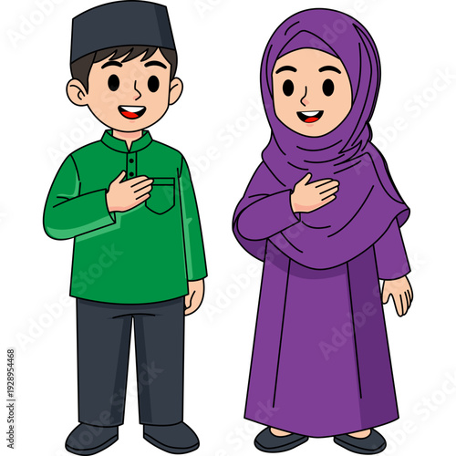 Muslim Children Greeting