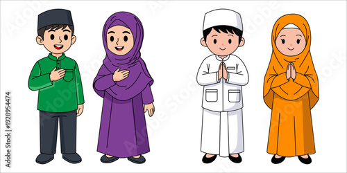 Muslim Children Greeting