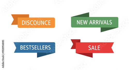 Ecommerce ribbon creative abstract concept vector