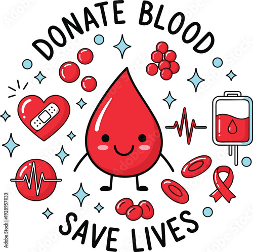 Donate blood save lives cartoon