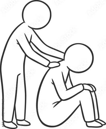 Illustration of a person receiving massage therapy from a therapist in a serene environment