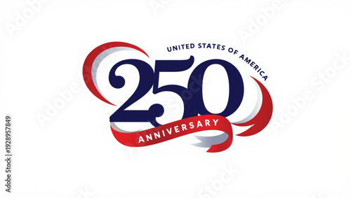 Celebrating 250 years of American Independence Commemorating the United States' landmark anniversary with a distinctive emblem and ribbon design