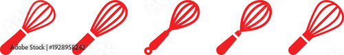 red spatulas, kitchen icon utensils, cooking tools, home cooking, baking minimalist design, simple graphic illustration, seamless repeat