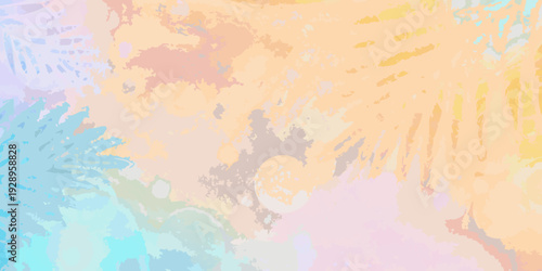 Abstract pastel background with blended watercolor brushstrokes and soft hues