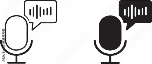 podcast chat isolated on white background, illustration