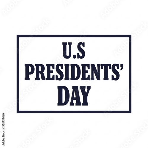 A vector graphic illustration of a U.S Presidents' Day logo with a simple and bold design