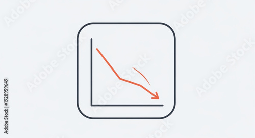 Financial Graph Showing Downward Trend and Decline.