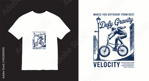 Defy gravity velocity bmx rider jumping city buildings