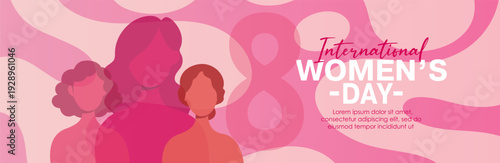 International Women's Day. March 8. Vector illustration, flat design.