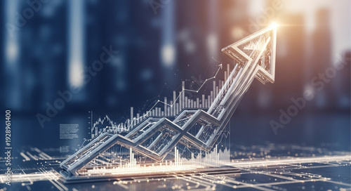 Financial Growth Arrow Chart Upward Trend.