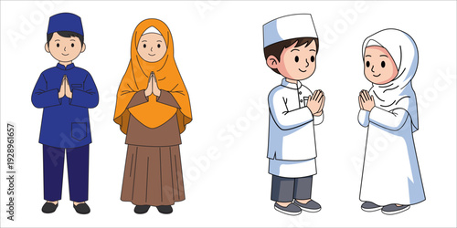 Muslim Children Greeting