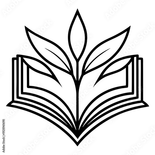 open book with leaves