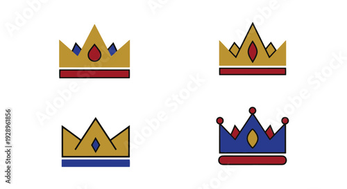 Crown Tri Point Line creative abstract design illustration