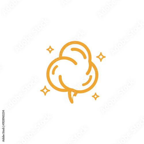 Minimalist Cotton Candy Illustration with Sparkles