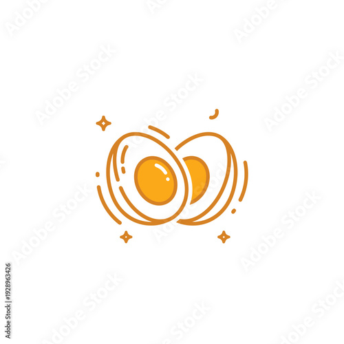 Cute Egg Yolks Cartoon Illustration for Breakfast Themes