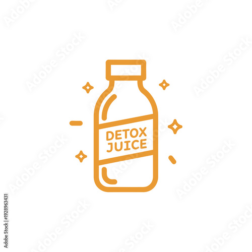 Detox Juice Bottle Illustration for Healthy Lifestyle