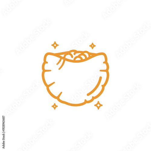 Cartoon Style Burrito Illustration with Sparkles