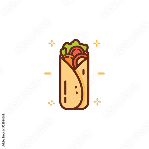 Delicious Burrito Wrapped in Flour Tortilla with Fresh Filling