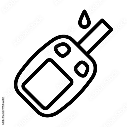 Glucose Meter Vector Line Icon Design