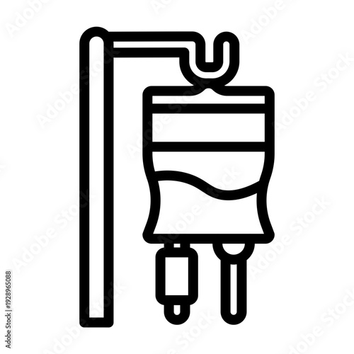 IV Drip Vector Line Icon Design