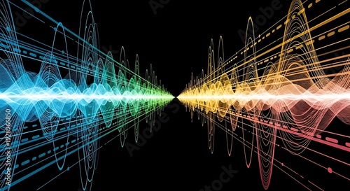 Vibrant Sound Waveforms in Motion.