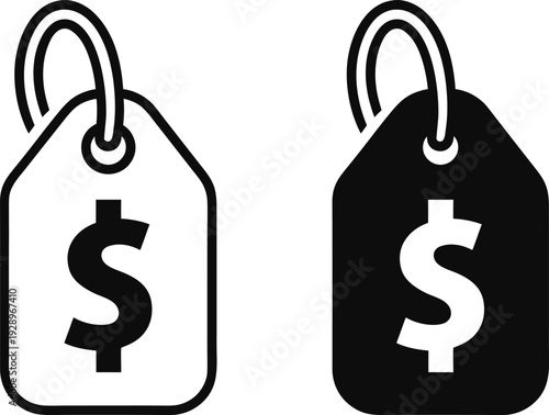 Price Tag Dollar Line Icon Vector