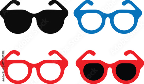 Set of novelty glasses with various color options for parties and events featuring fun designs
